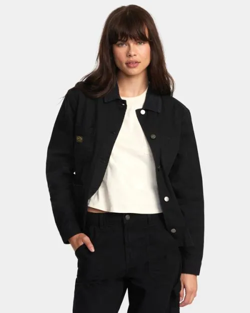 Rvca Recession Chore Coat True Black Women Jackets