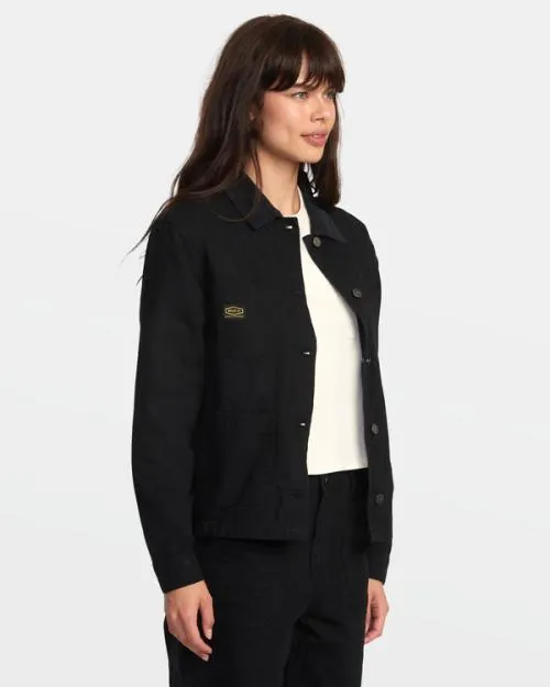 Rvca Recession Chore Coat True Black Women Jackets