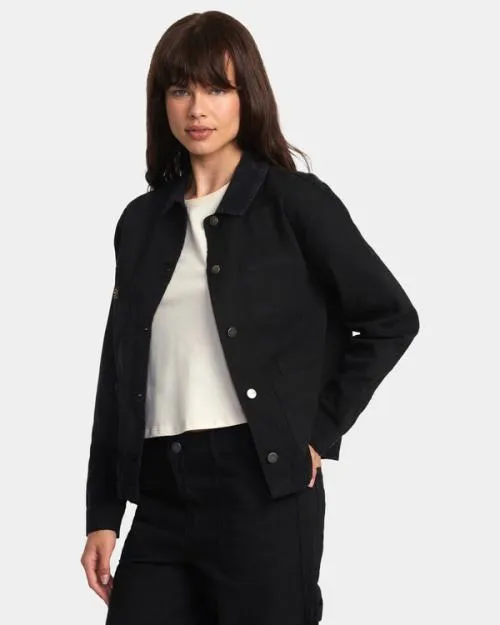 Rvca Recession Chore Coat True Black Women Jackets