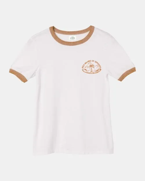 Rvca Rose Machado Encinitas Tee Vintage White Women Tees and Tanks