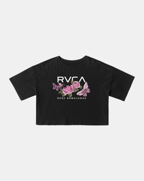 Rvca Rose Namajunas Romance Tee Rvca Black Women Tees and Tanks