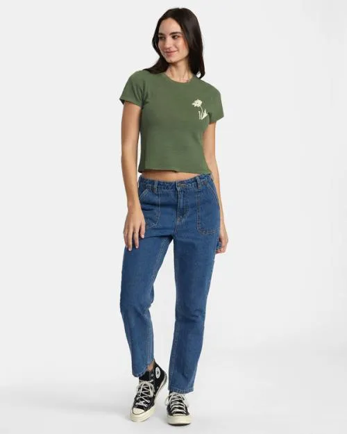 Rvca Shine TShirt Leaf Women Tees and Tanks