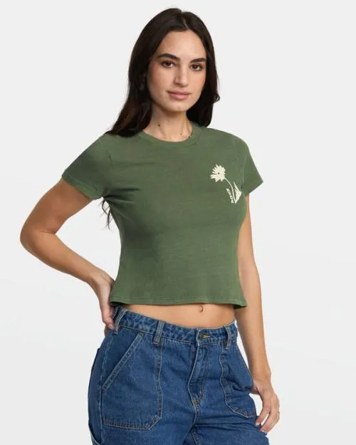 Rvca Shine TShirt Leaf Women Tees and Tanks