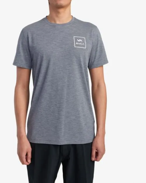 Rvca Short Sleeve Rashguard Athletic Heather Surf Rashguards and Surf Tees