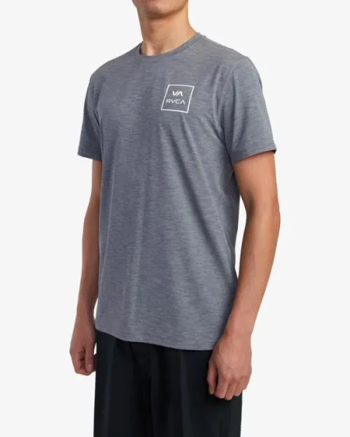 Rvca Short Sleeve Rashguard Athletic Heather Surf Rashguards and Surf Tees