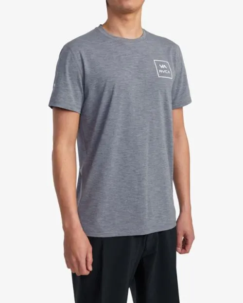 Rvca Short Sleeve Rashguard Athletic Heather Surf Rashguards and Surf Tees