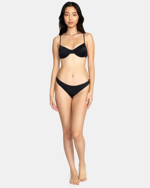 Rvca Solid French Bikini Bottoms Black Women Bikini Bottoms