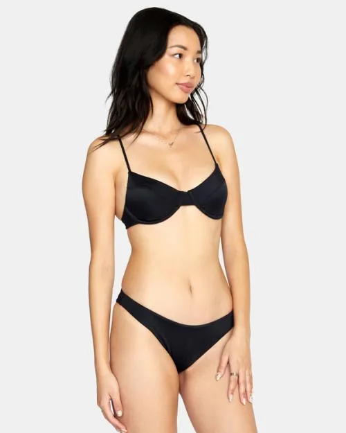 Rvca Solid French Bikini Bottoms Black Women Bikini Bottoms