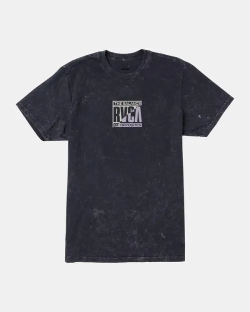 Rvca Splitter TShirt Black Shock Wash Men Short Sleeves