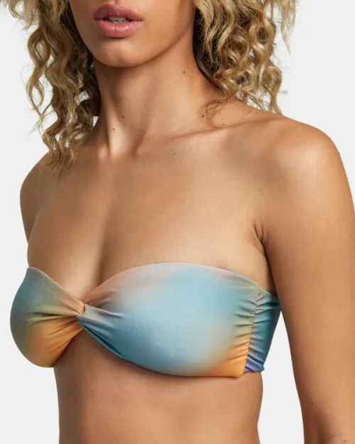 Rvca Sunset Rose Machado Bandeau Bikini Top Multi Women Bikini Tops