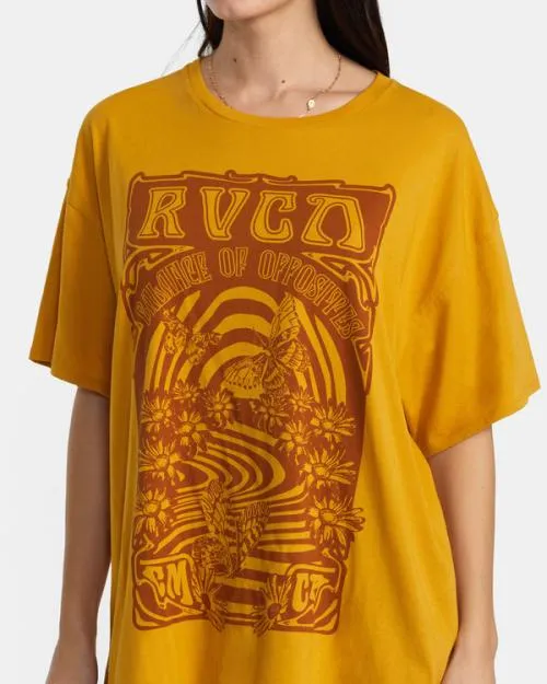 Rvca Swirl TShirt Bronze Women Tees and Tanks