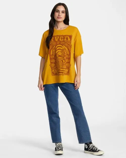 Rvca Swirl TShirt Bronze Women Tees and Tanks