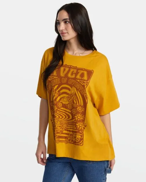Rvca Swirl TShirt Bronze Women Tees and Tanks
