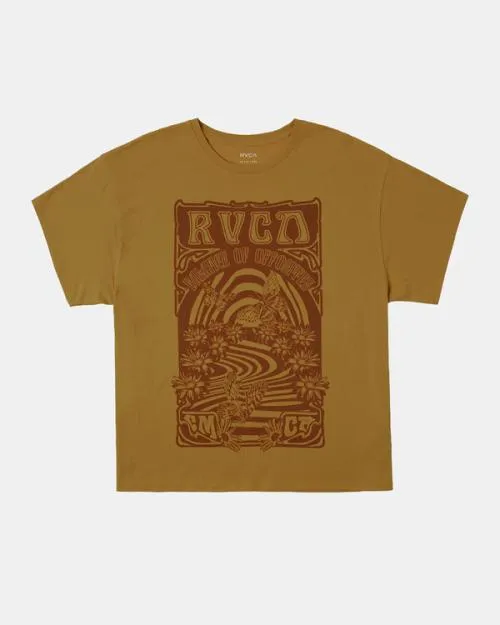 Rvca Swirl TShirt Bronze Women Tees and Tanks