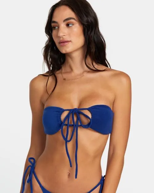 Rvca Tezzy Solid Halter Bikini Top Bolt Women Bikini Tops