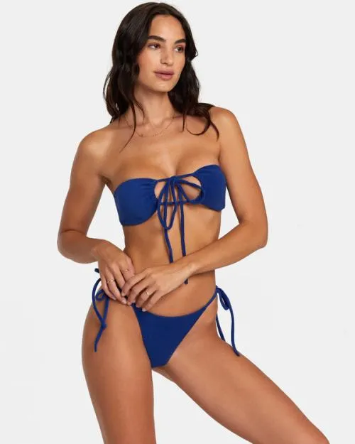 Rvca Tezzy Solid Halter Bikini Top Bolt Women Bikini Tops