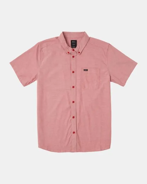 Rvca Thatll Do Stretch Short Sleeve Shirt Scarlett Men Shirts and Flannels