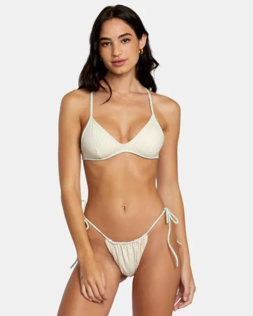 Rvca Tri Stripe Reversible Triangle Bikini Top Multi Women Bikini Tops