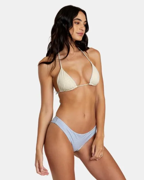 Rvca Tri Stripe Reversible Triangle Bikini Top Multi Women Bikini Tops