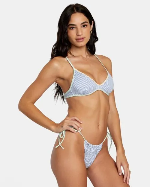 Rvca Tri Stripe Reversible Triangle Bikini Top Multi Women Bikini Tops