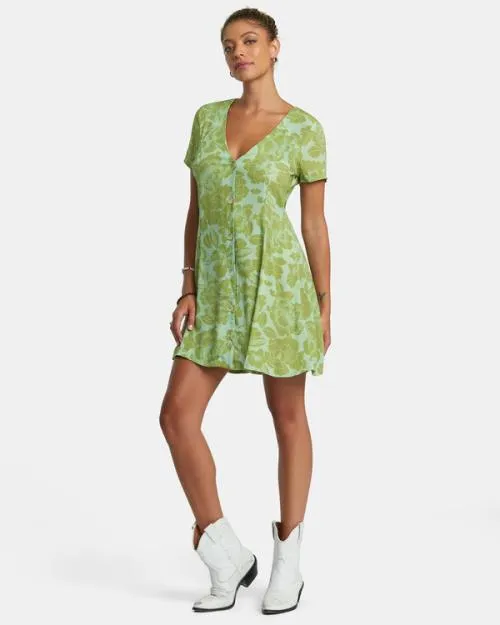 Rvca Understated Mini Dress Shale Women Dresses and Rompers