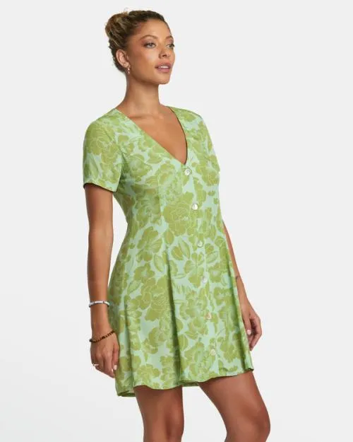 Rvca Understated Mini Dress Shale Women Dresses and Rompers