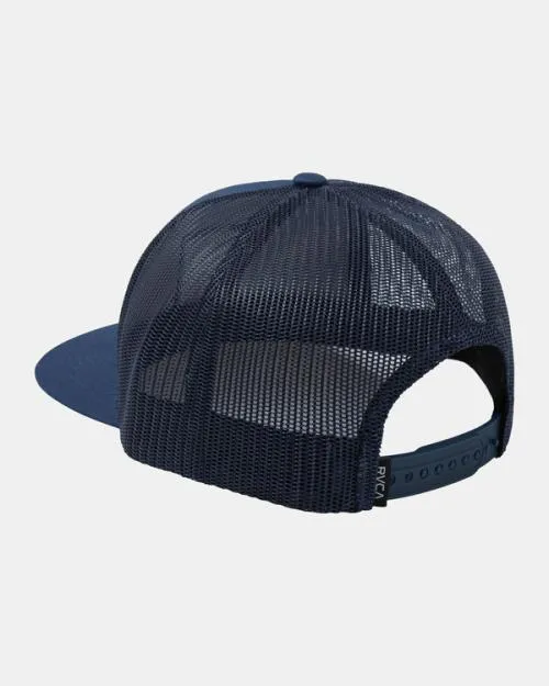 Rvca VA All The Way Print Trucker Hat Navy Blue Men Hats and Beanies
