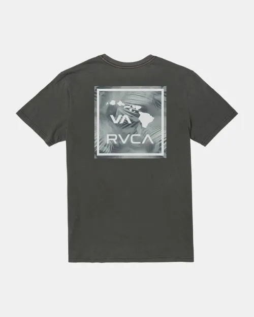 Rvca VA Atw Spray Palm TShirt Pirate Black Men Short Sleeves