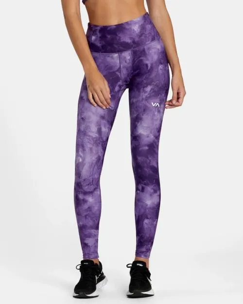 Rvca VA Essential Workout Leggings Grape Tie Dye SportWomen Pants