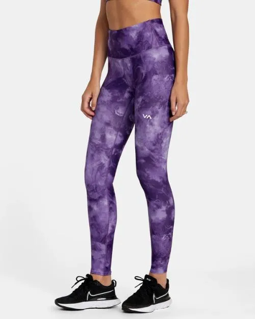Rvca VA Essential Workout Leggings Grape Tie Dye SportWomen Pants