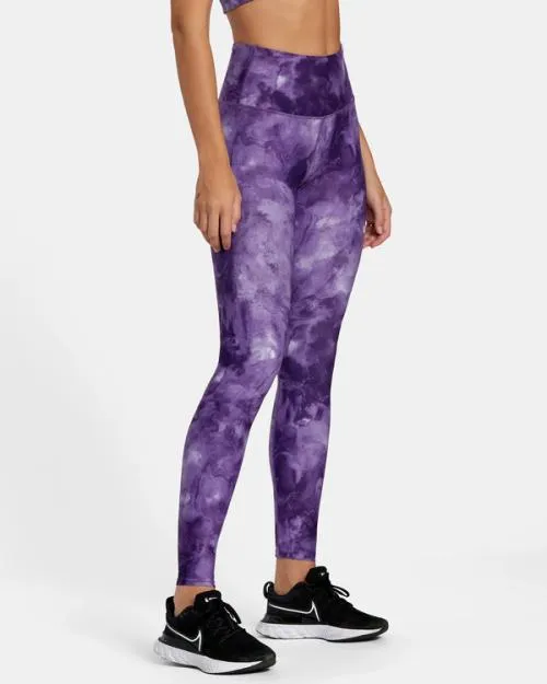Rvca VA Essential Workout Leggings Grape Tie Dye SportWomen Pants