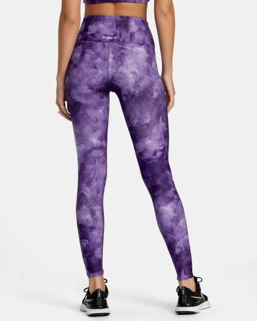 Rvca VA Essential Workout Leggings Grape Tie Dye SportWomen Pants