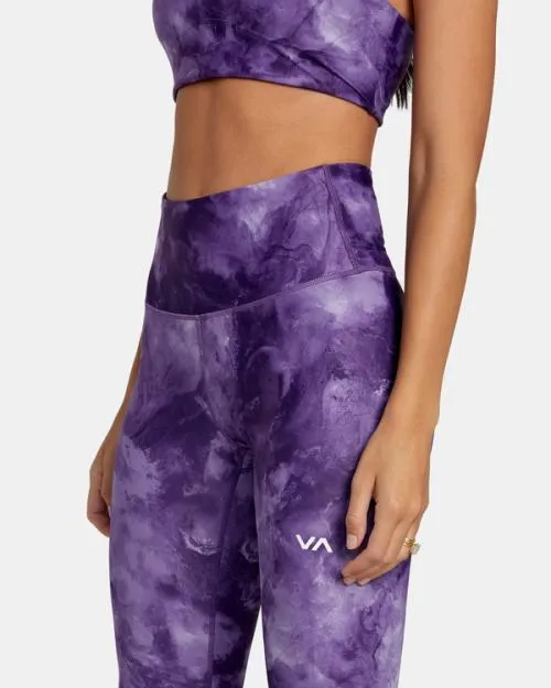 Rvca VA Essential Workout Leggings Grape Tie Dye SportWomen Pants