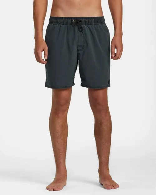 Rvca VA Pigment Elastic Waist Boardshorts 17034 Rvca Black Men Boardshorts