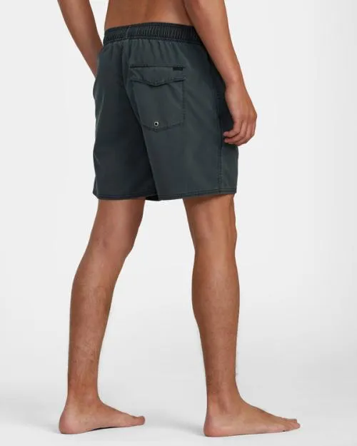 Rvca VA Pigment Elastic Waist Boardshorts 17034 Rvca Black Men Boardshorts