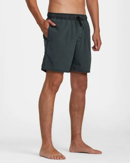 Rvca VA Pigment Elastic Waist Boardshorts 17034 Rvca Black Men Boardshorts