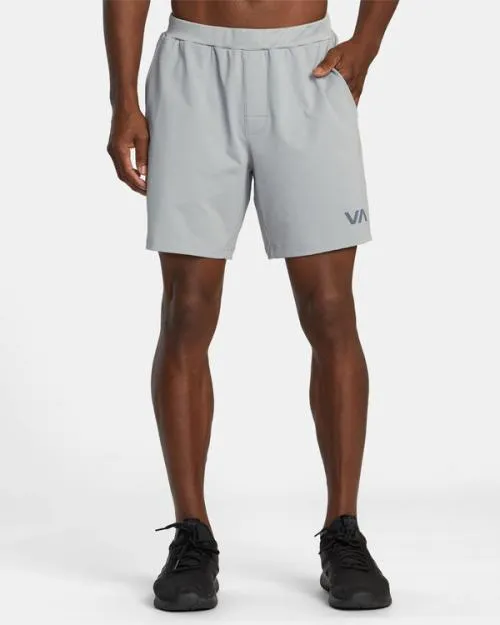 Rvca VA Sport Trainer Elastic Waist Shorts Stone Men Athletic Shorts
