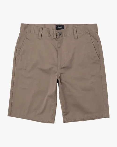 Rvca Weekend Stretch Chino Shorts 20034 Dark Khaki Men Shorts and Hybrids