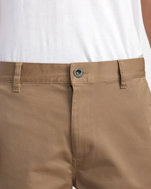 Rvca Weekend Stretch Chino Shorts 20034 Dark Khaki Men Shorts and Hybrids