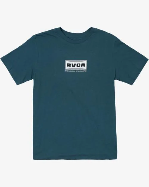 Rvca Wide Angle Short Sleeve TShirt Duck Blue Men Tees and Tanks