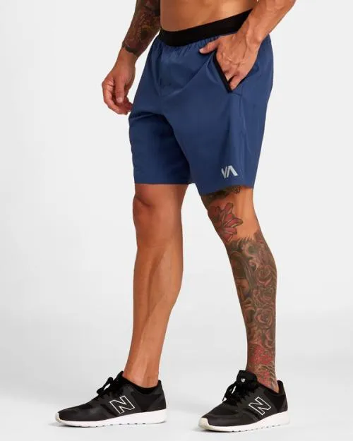 Rvca Yogger Plus 18034 Training Shorts Army Blue Men Athletic Shorts
