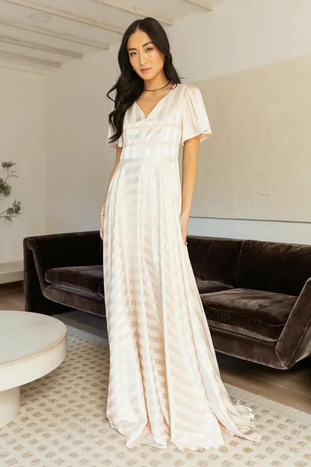 Rylee Maxi Dress In Champagne 8211 FINAL SALE Champagne Women Bohme Dresses