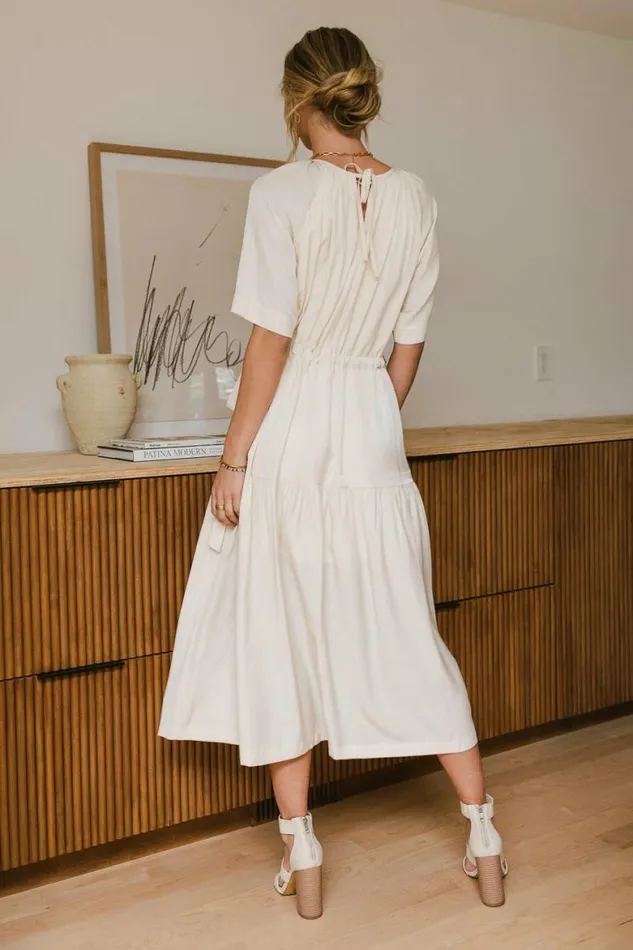 Sadie Midi Dress In Beige Beige Women Bohme Dresses