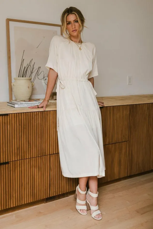Sadie Midi Dress In Beige Beige Women Bohme Dresses
