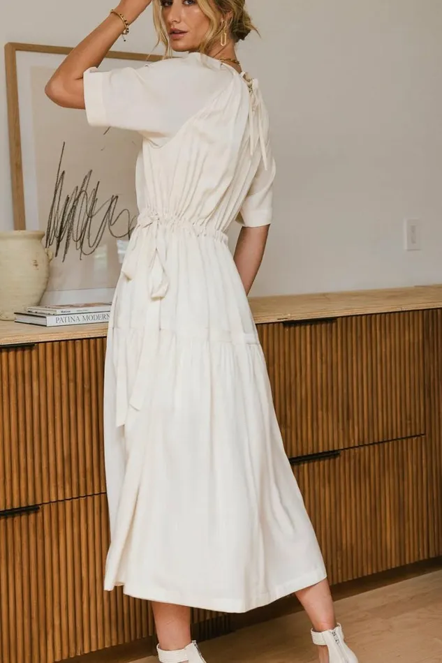 Sadie Midi Dress In Beige Beige Women Bohme Dresses