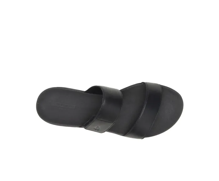 Sandals Hush Puppies Women Lilly 2 Band Slide Black Leather