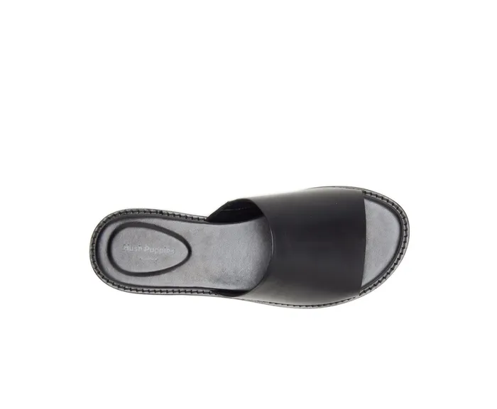 Sandals Lexi Slide Black Leather Hush Puppies Women