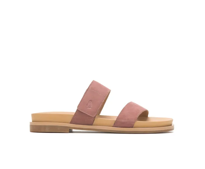 Sandals Lilly 2 Band Slide Cognac Nubuck 8211 Hush Puppies Women