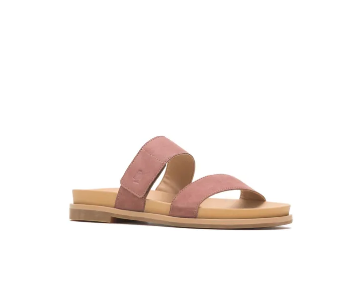 Sandals Lilly 2 Band Slide Cognac Nubuck 8211 Hush Puppies Women