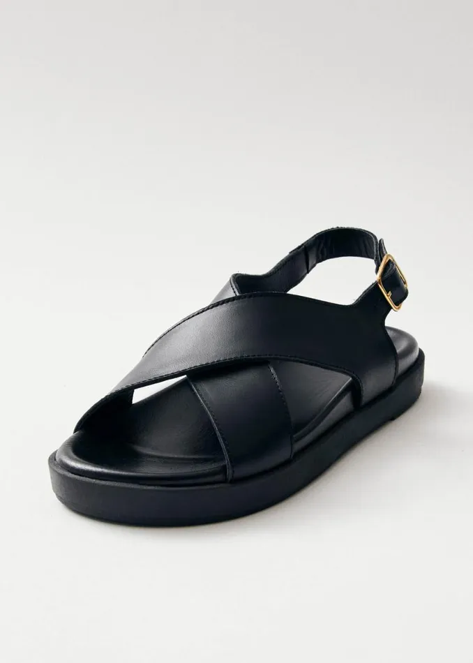 Sandals Women ALOHAS Nico Black Leather Sandals